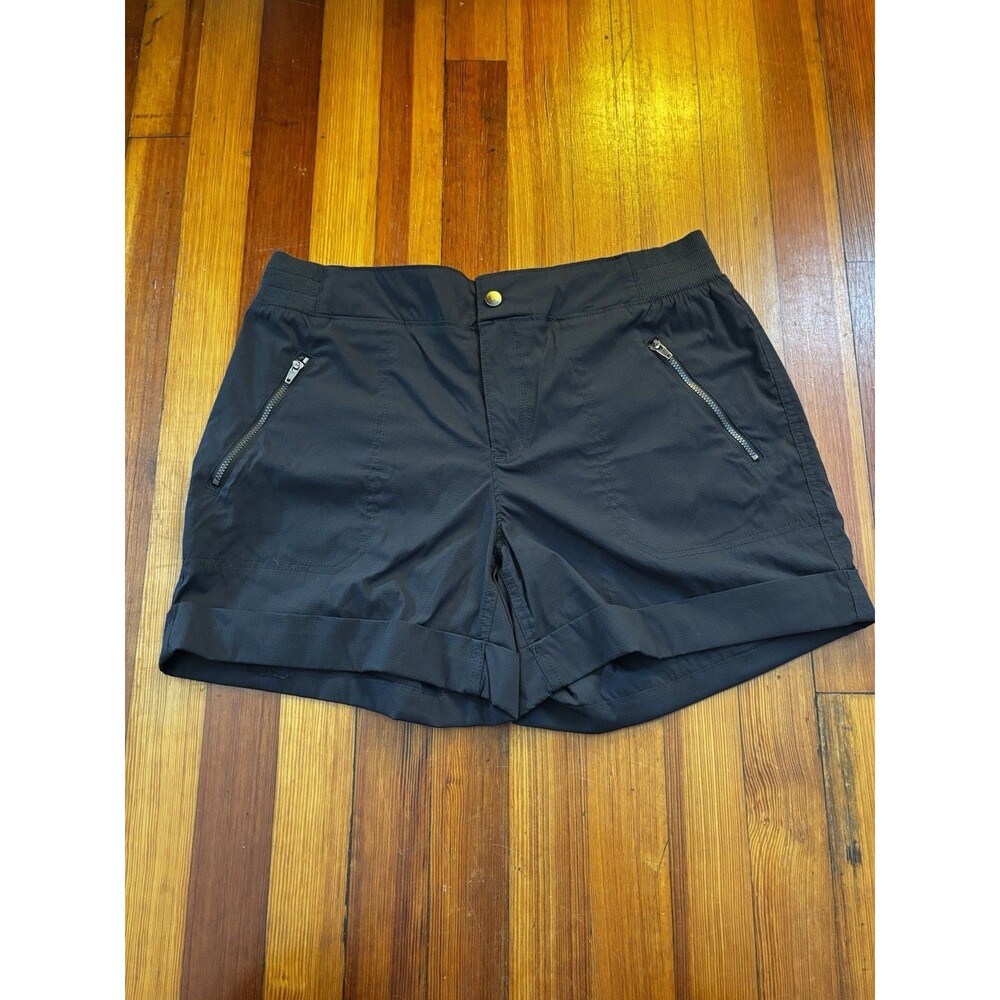 Te Verde Women's Large Navy Khaki Utility Hiking Shorts Zip Pockets NYC